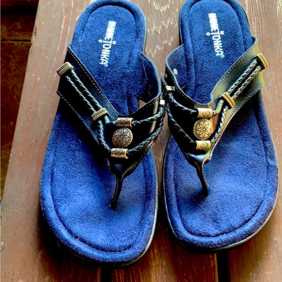 Navy Minnetonka Sandal  sz 9 Silverbay - Picture 1 of 6